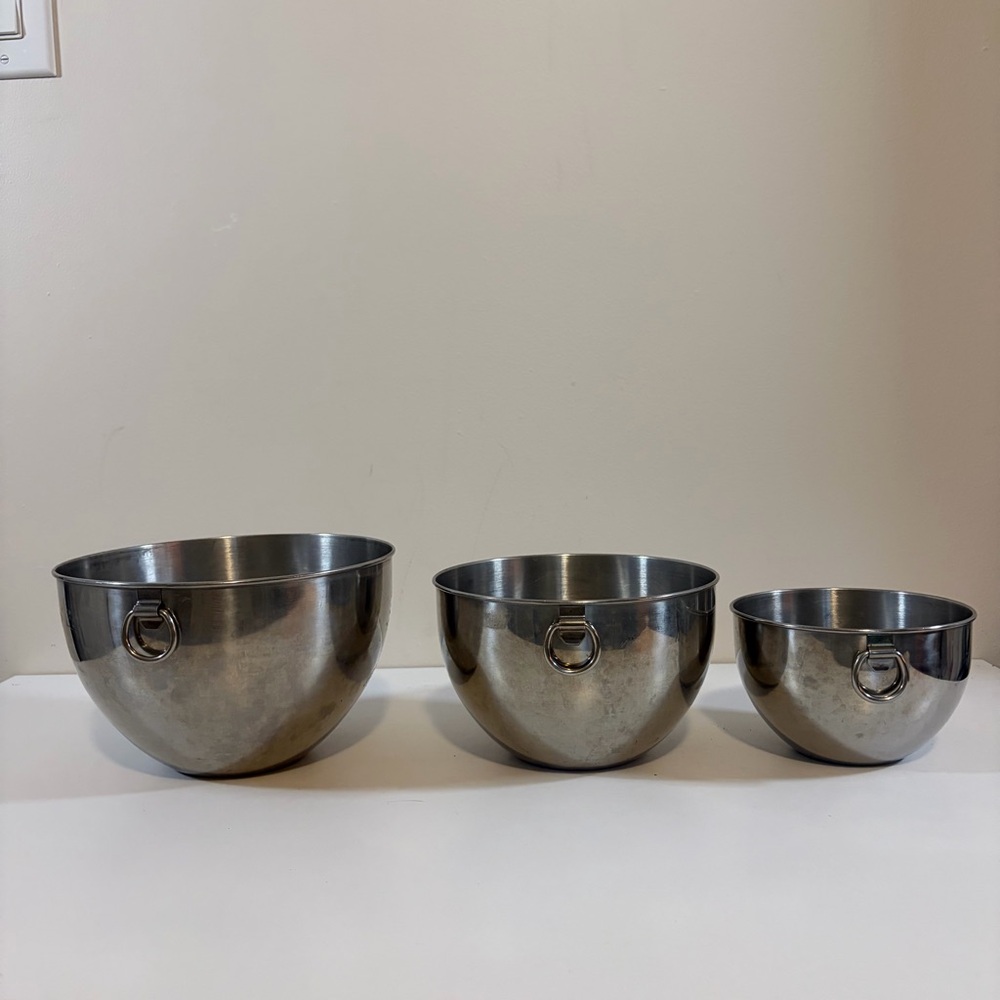 VTG Revere Ware Mixing Bowl Stainless Ring Handle Set Of 3 H92